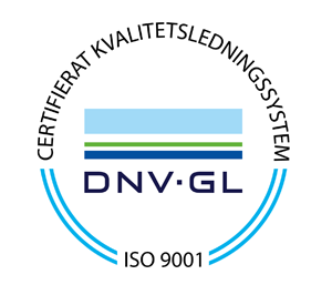Certifikat för certifierat kvalitetsledningssystem. ISO 9001.